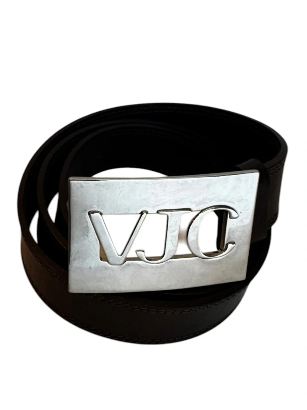 Versace Jeans Couture VJC Dark Brown Faux Leather Belt Size 95
